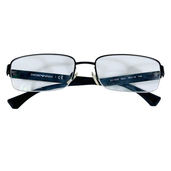 Emporio Armani Half Rim Designer Eyeglasses EA1029 56 18 140 Black Frames Used - Picture 1 of 15